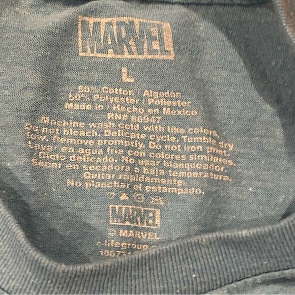 MARVEL Classic Comics Light Blue Tee Size Large Graphic T-shirt Cotton Blend - Picture 4 of 7